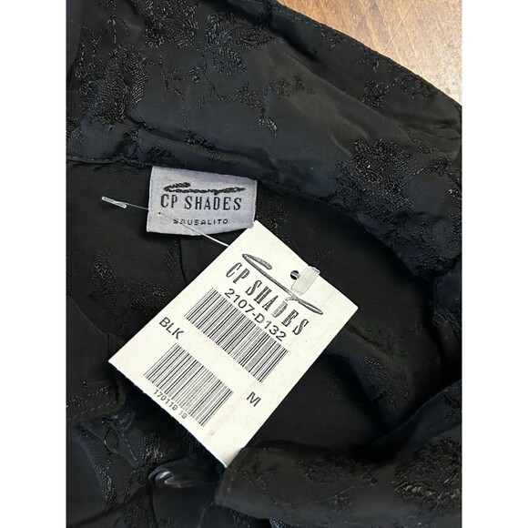 CP Shades NWT Button Down Short Sleeve Shirt Floral‎ Embroidered Fabric Sz M - Picture 5 of 7